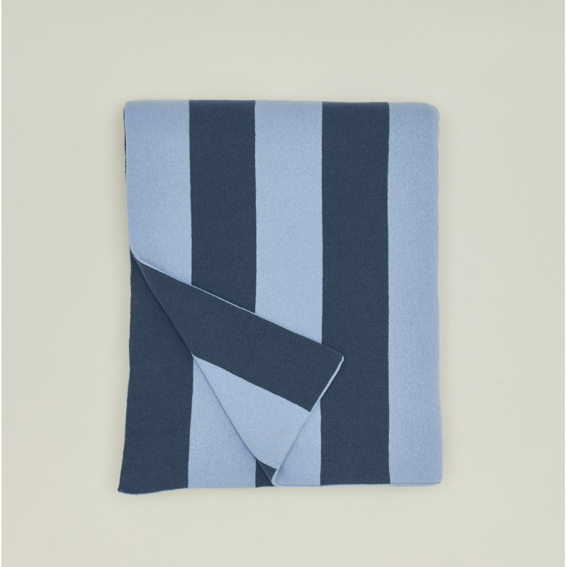 Simple Striped Throw Blanket, Sky/Peacock