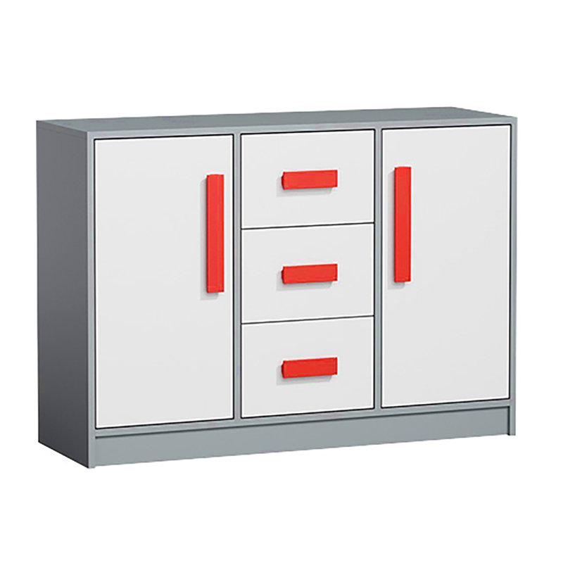 Mangan Kids 3 - Drawer Combo Dresser, Combo Dresser, Red