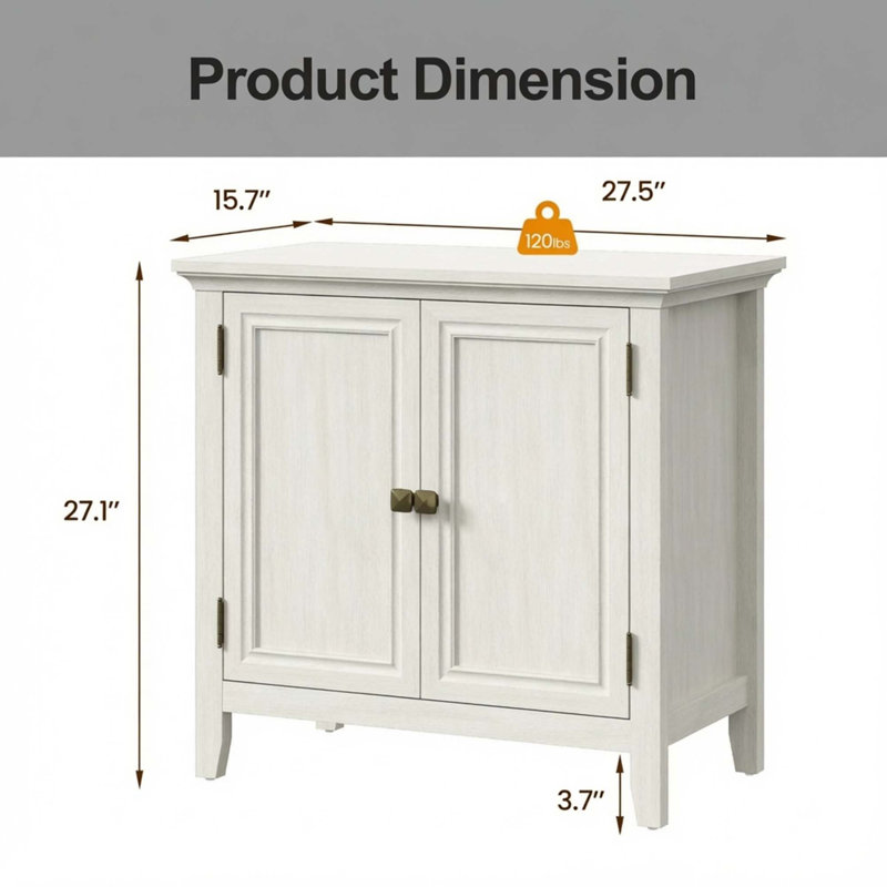 Buffet bohémien à 2 portes avec tablettes réglables