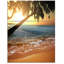 Magnifique coucher de soleil sur la plage tropicale, ensemble de 3 impressions sur toiles tendues