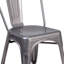 Chaise d'intérieur empilable transparente en métal enduit