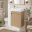 Meuble-lavabo suspendu de 15,7 pouces avec lavabo réversible en SMC, porte à ouverture par simple pression et charnières à fermeture en douceur
