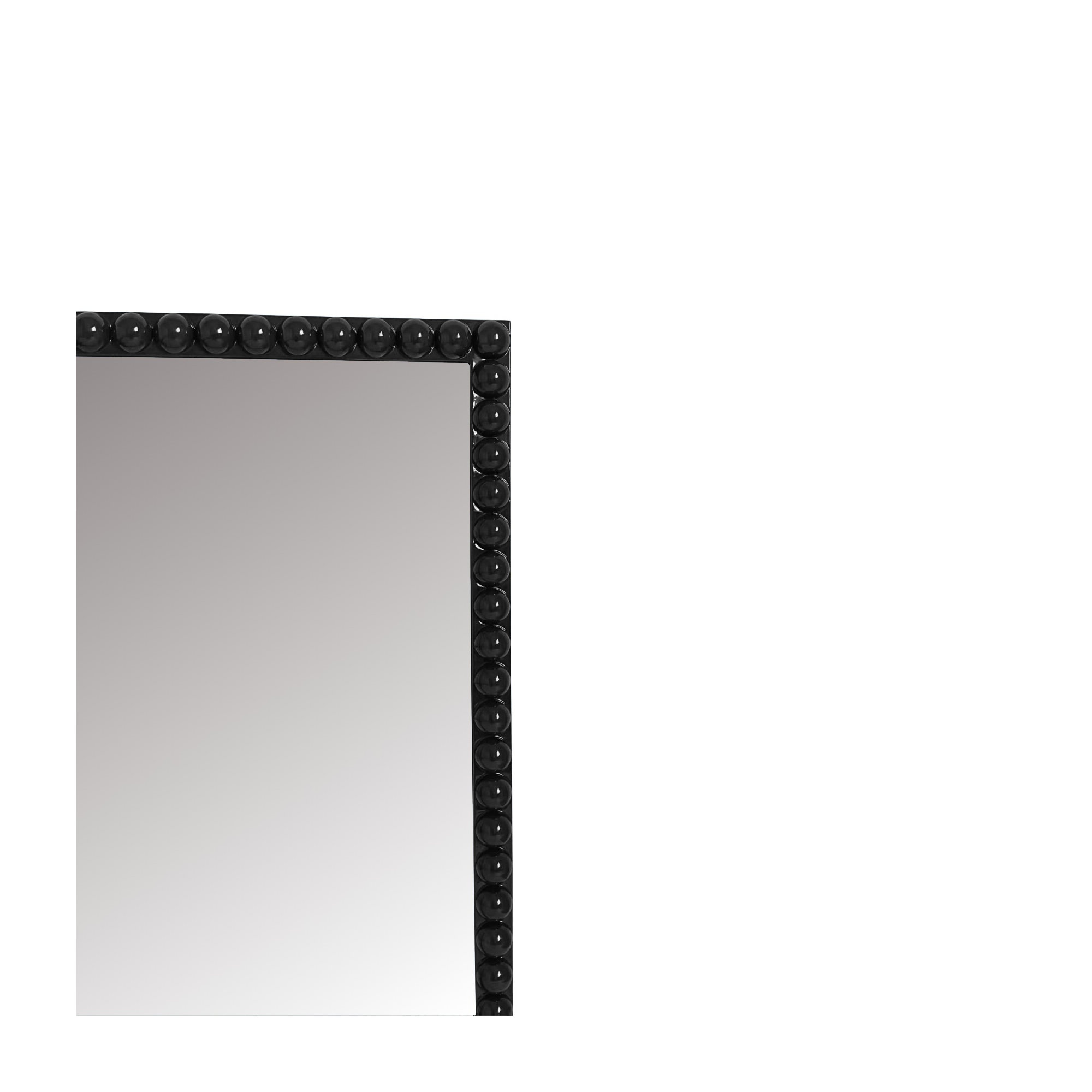 Varsha Rectangle  Glossy Nickle Mirror, Black