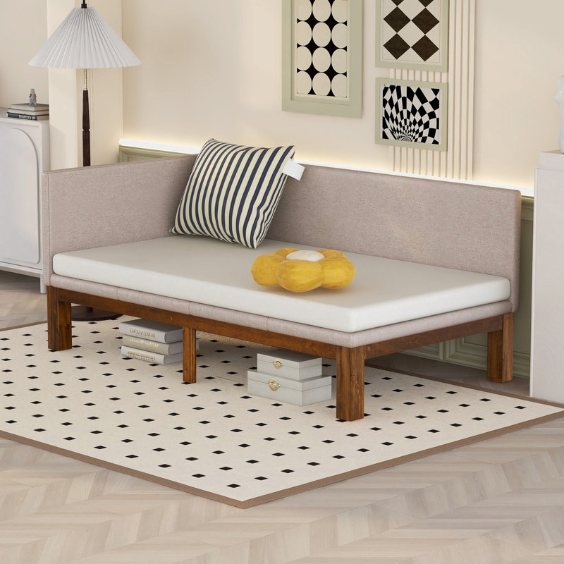 Makynzi Corner Daybed, Beige, Twin