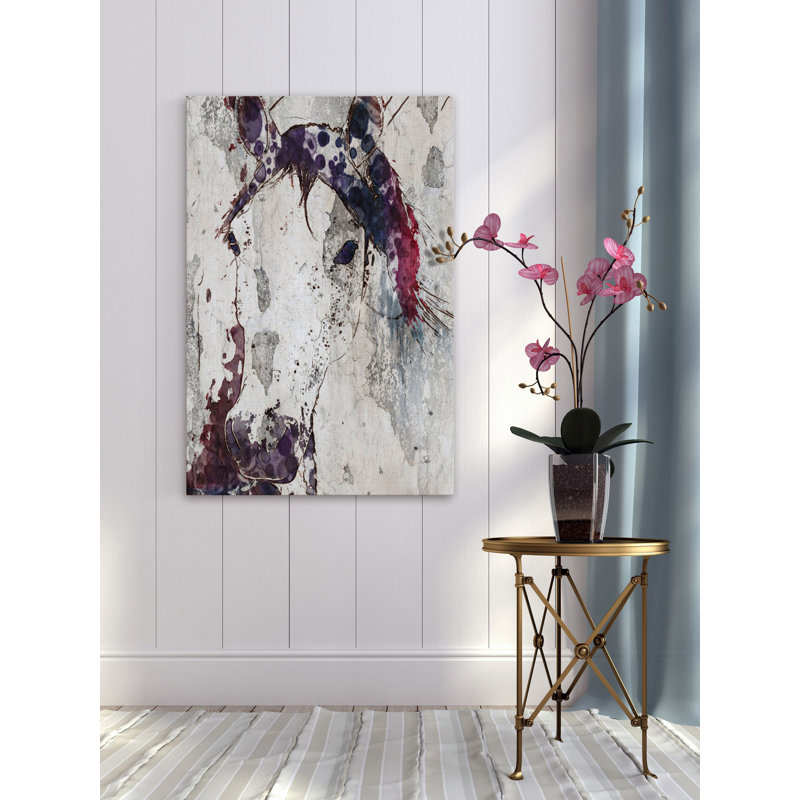 Purple Horse Abstract Canvas Art by Irena Orlov