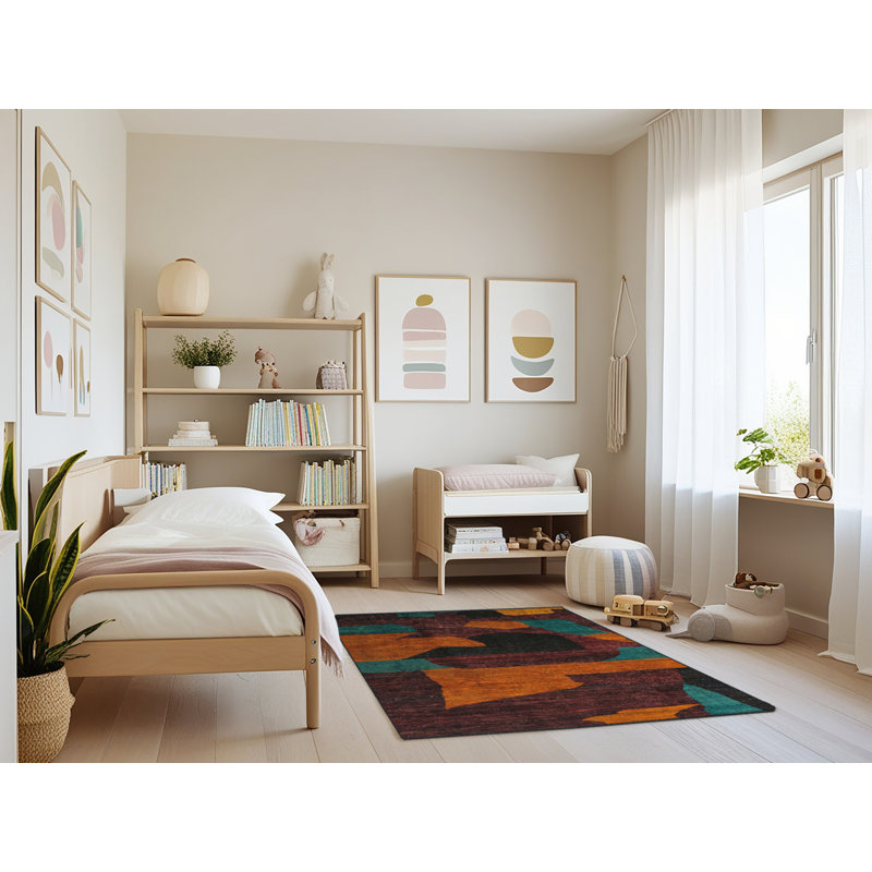 Angellia Abstract Indoor Rug, Rectangle 4' x 6'
