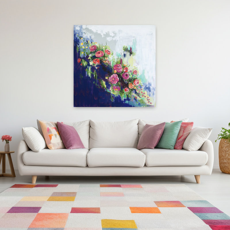 The Dance, art floral contemporain, H 48 po x l 48 po
