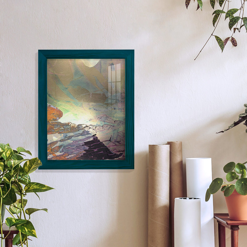 Paysage de Monet, impression encadrée sur papier, H 11 po x l 9 po x P 1 po, Bleu
