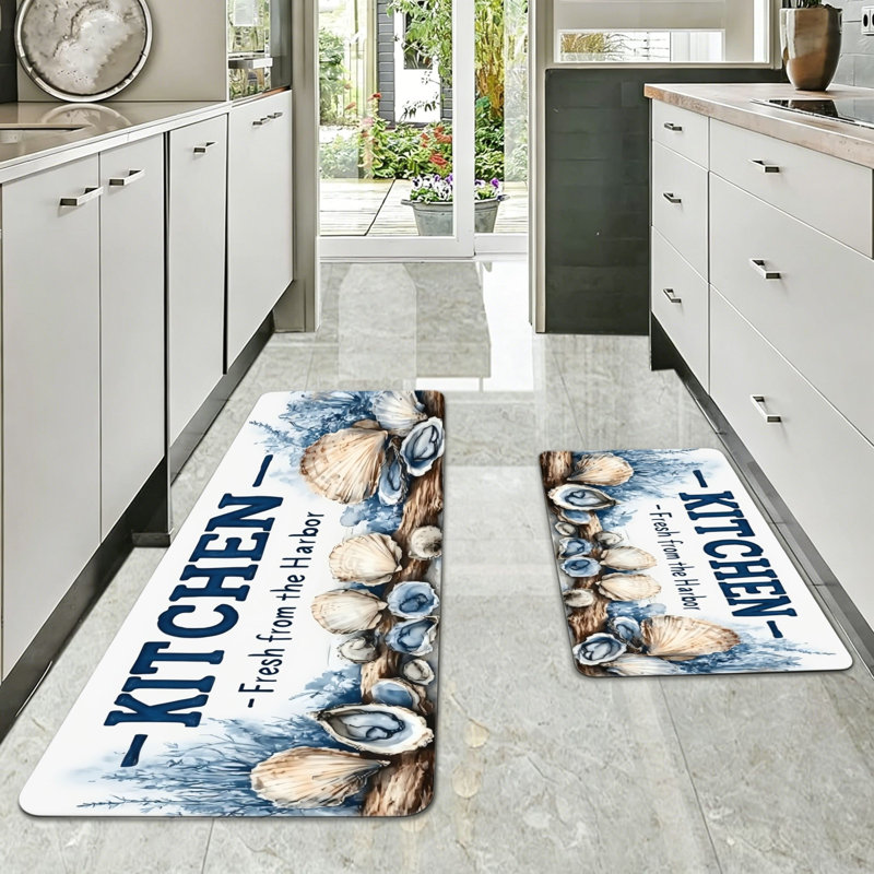 Tapis de cuisine Coastal Nautical Oyster Shell