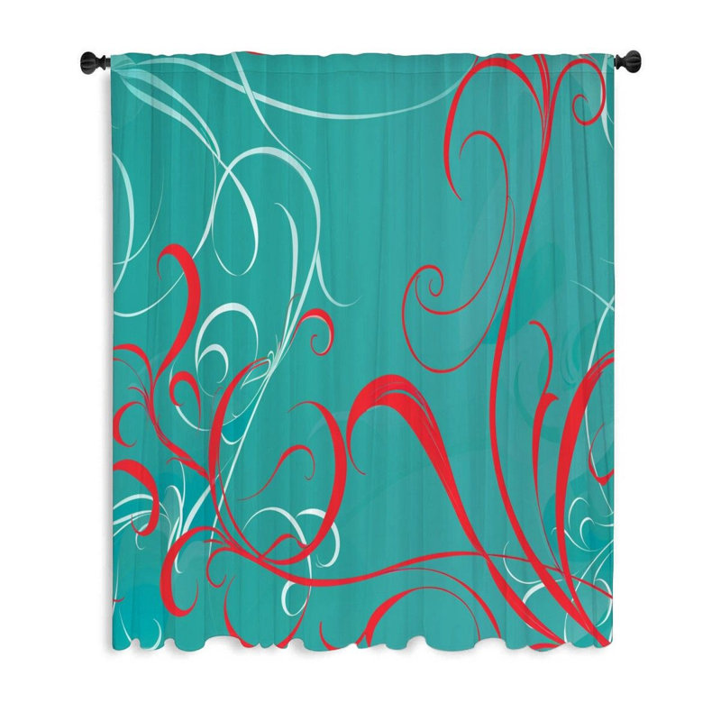 Rideau transparent en polyester Magalene, L 50 po x L 96 po