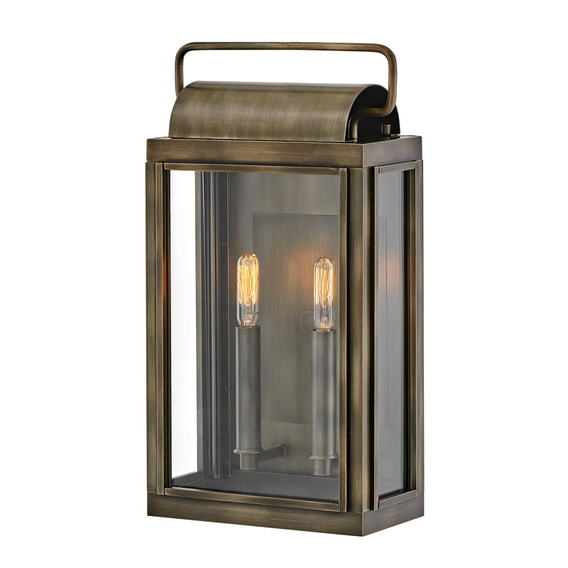 Sag Harbor 16.25" Two-Light Outdoor Wall Mount Lantern, Burnished Bronze