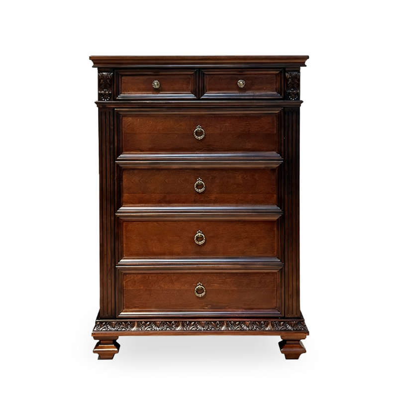 Armoire d'appoint en bois massif brun noisette