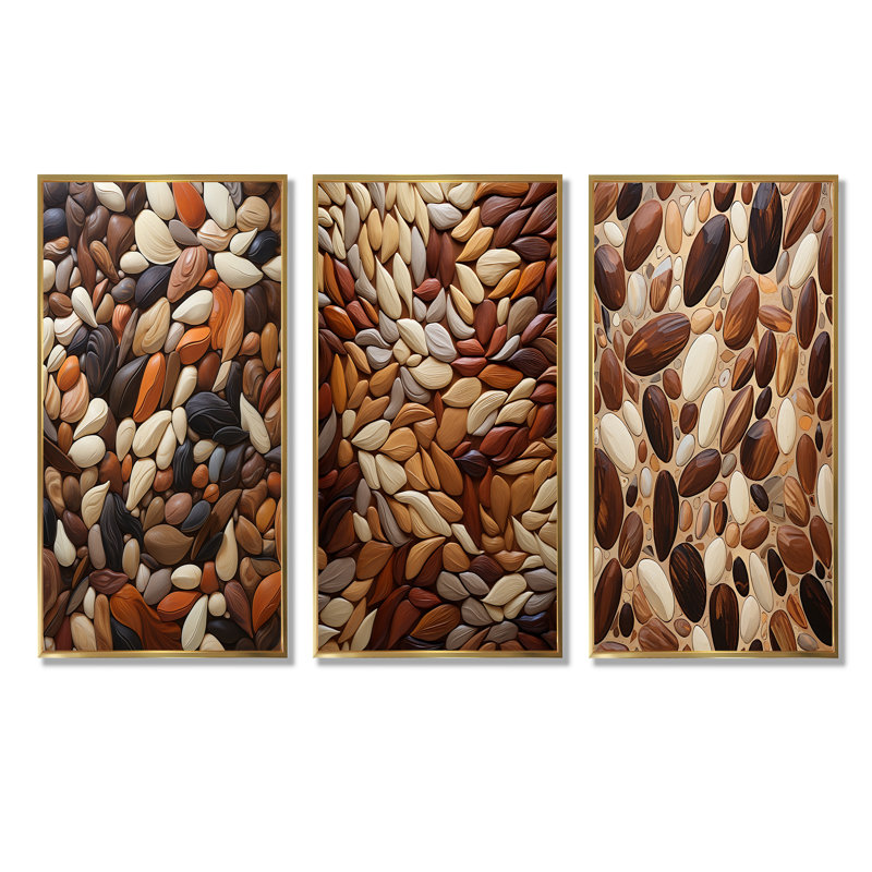 Collage de pierres de ballet Beans, Cadre flottant doré, H 28 po x l 36 po