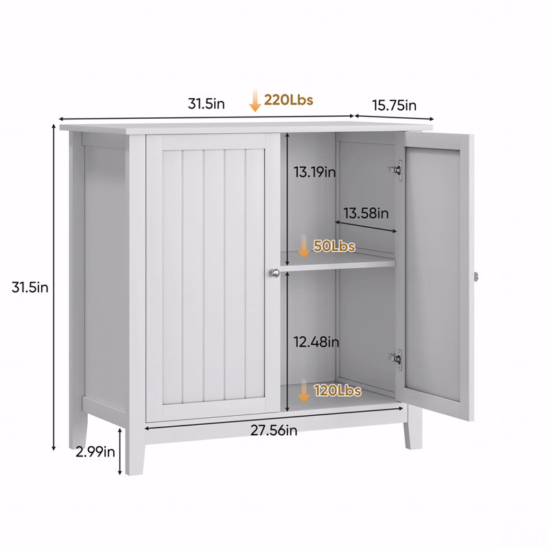 White Double Door Storage Cabinet