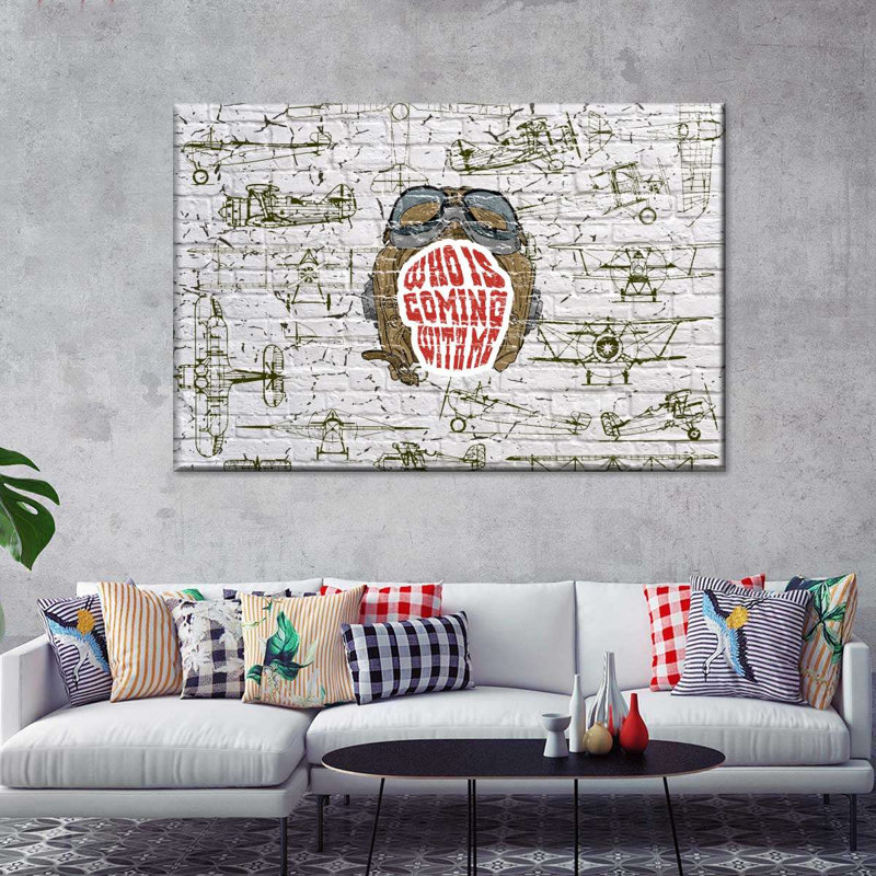 Typographie de l'aviation - reproduction sur toile tendue, H 8 po x l 12 po x P 1 po