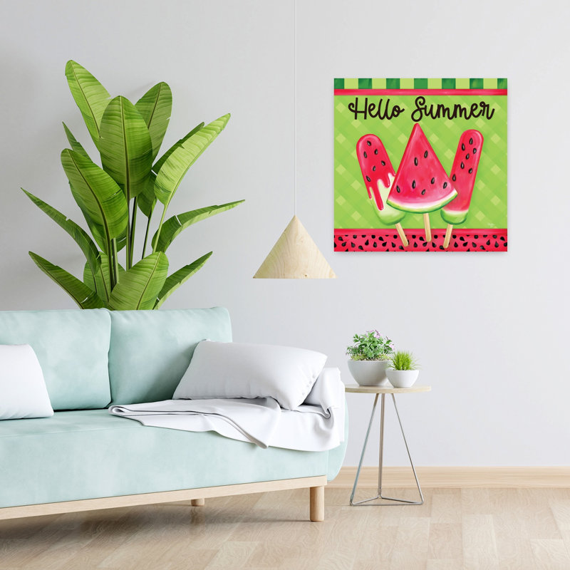 Hello Summer Contemporary Summer Art, 24" H x 24" W