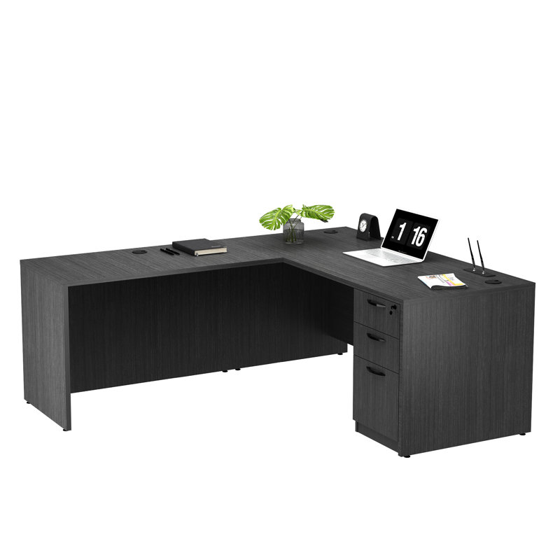 L-Shaped Executive Desk, Gray