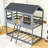 Arlton Twin Over Twin Wooden Playhouse Bunk Bed With Roof, Window And Guardrail-1869845662