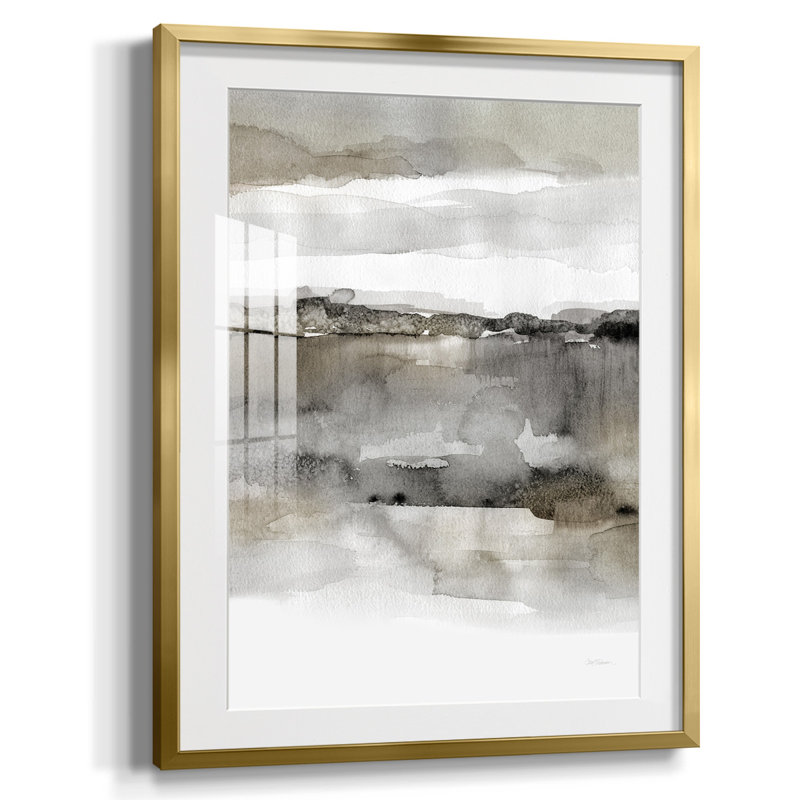 Neutre harmonie, reproduction encadrée, Papier avec cadre doré, Blanc