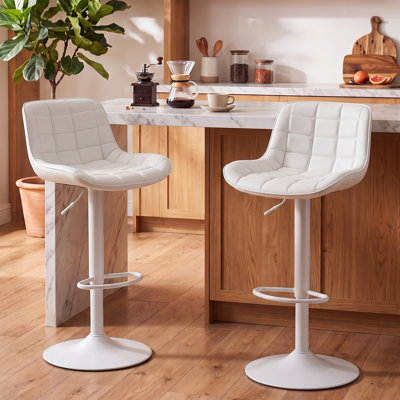 Zager Swivel Upholstered Adjustable Height Bar Stools