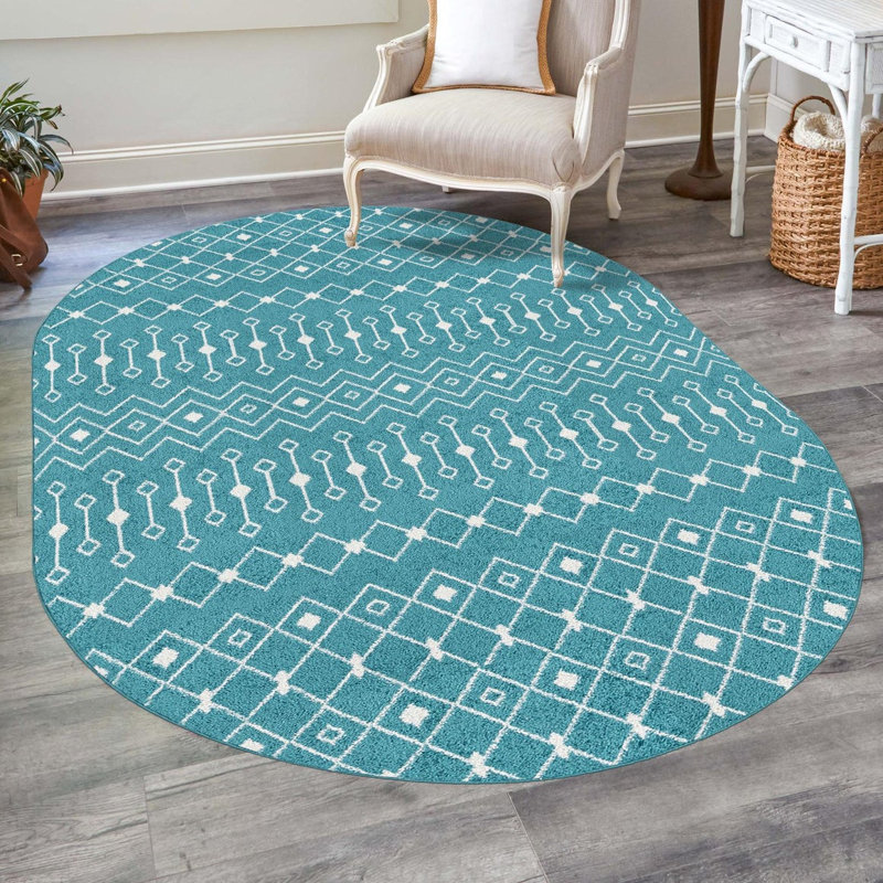 Somerville Geometric Indoor Rug, Oval 5'3" x 8'