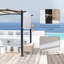 Pergola arquée en métal 10 x 10 pi avec auvent réglable - Structure de patio extérieur pour la cour, le jardin et la terrasse - Cadre résistant à la rouille avec un design élégant en arc et un pare-soleil personnalisable