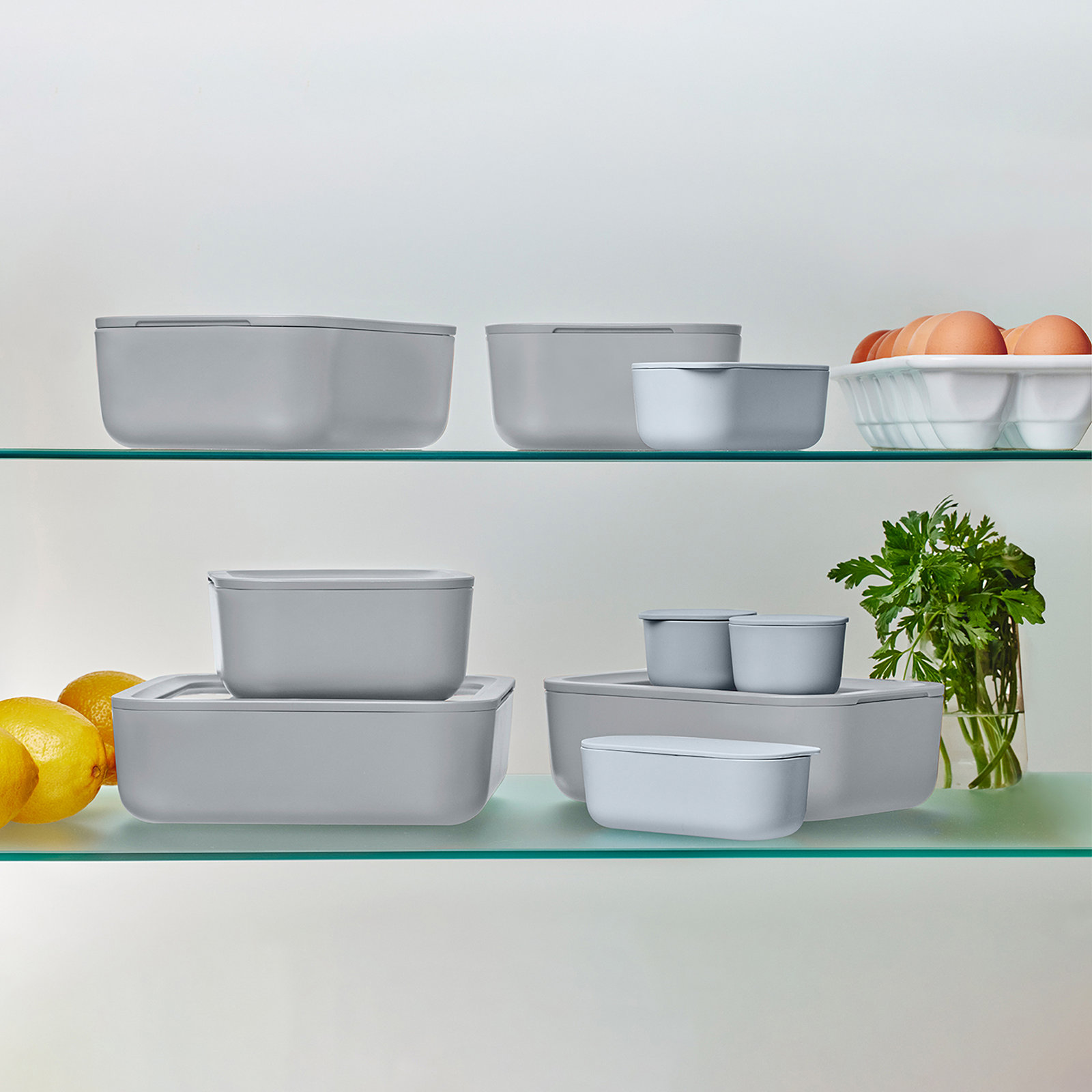 Caraway 14-Piece Glass Food Storage Set, Gray