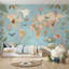 Papier peint carte du monde, carte du monde des enfants, carte du monde amovible, décoration murale-163313931-163313933