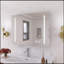 Versatile 32 X 24 In. Aluminum Dimmable Surface Mount Medicine Cabinet With Mirror, LED And Shelves