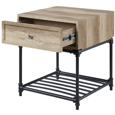 Table de bout Modern Modern, chêne et sable noir