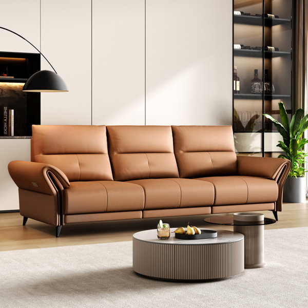 Wildon Home® Breelan 112.5'' Leather Power Reclining Sofa | Wayfair