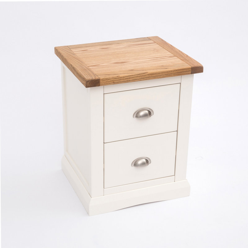 Pembroke 45cm W Plywood / Laminate Board Bedside Table, Off White