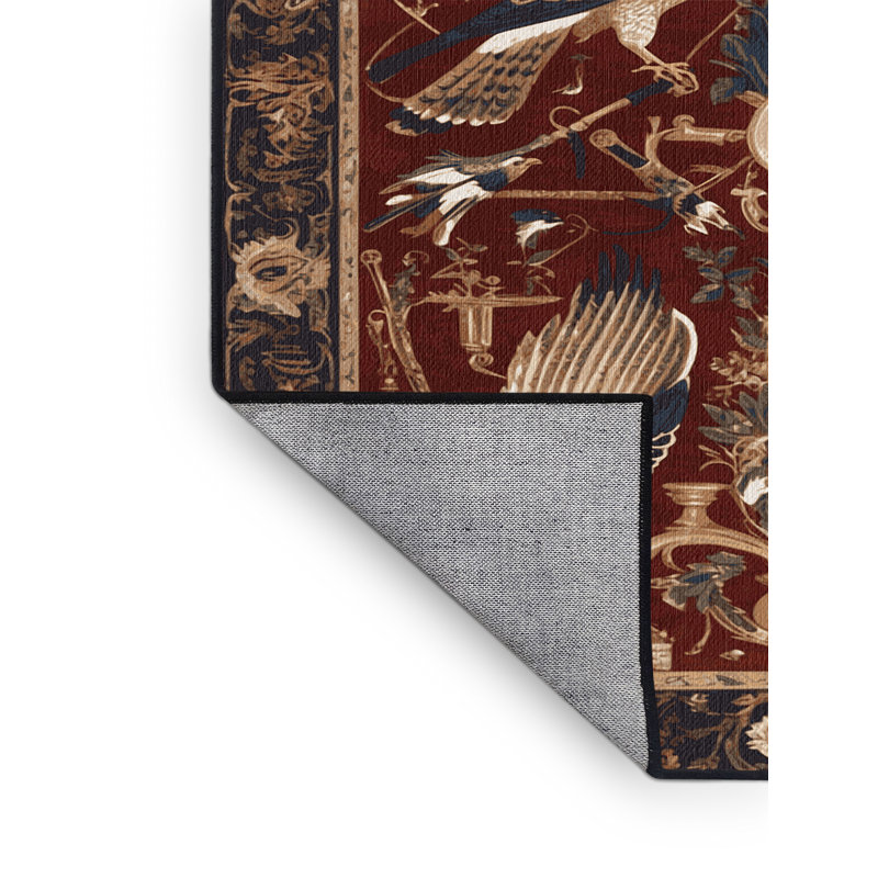 Tapis noir français lavable à la machine, Carré 6 pi