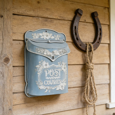Vintage Wall Mounted Mailbox - Rustic Style Lockable Outdoor Mailbox with Antique Finish for Porch, Garden, or Indoor Decor