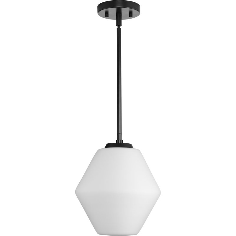 Luminaire suspendu géométrique 1 lumière Jerica, Noir mat