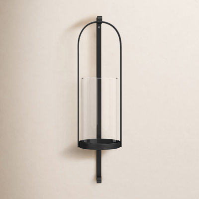 Kero Black Metal Wall Candle Holder