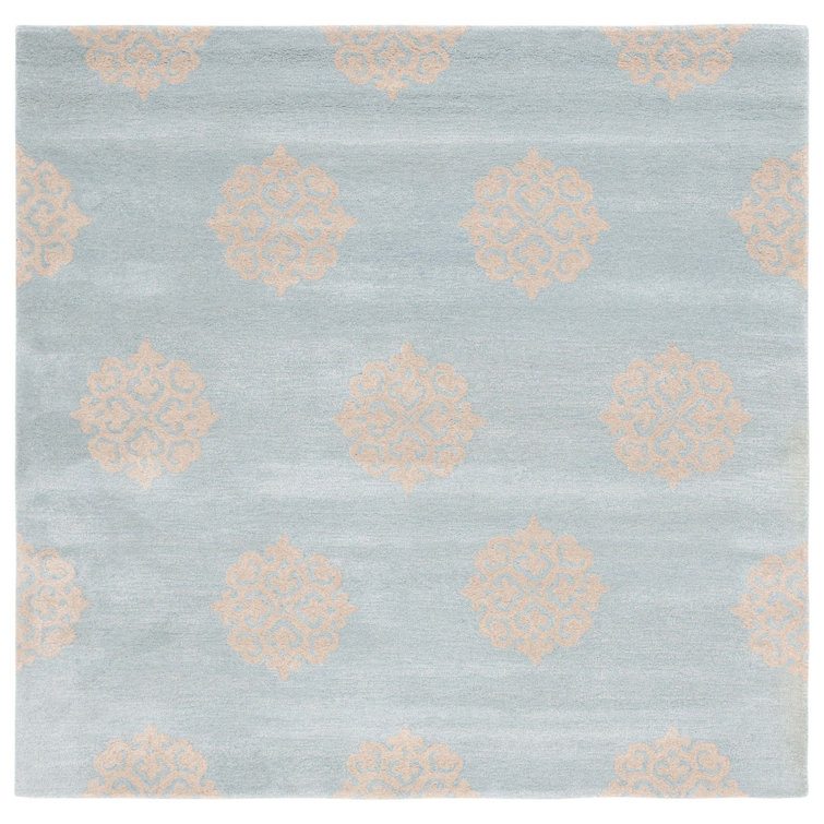 Steve Hand Tufted Wool/Viscose Geometric Rug in Turquoise/Yellow