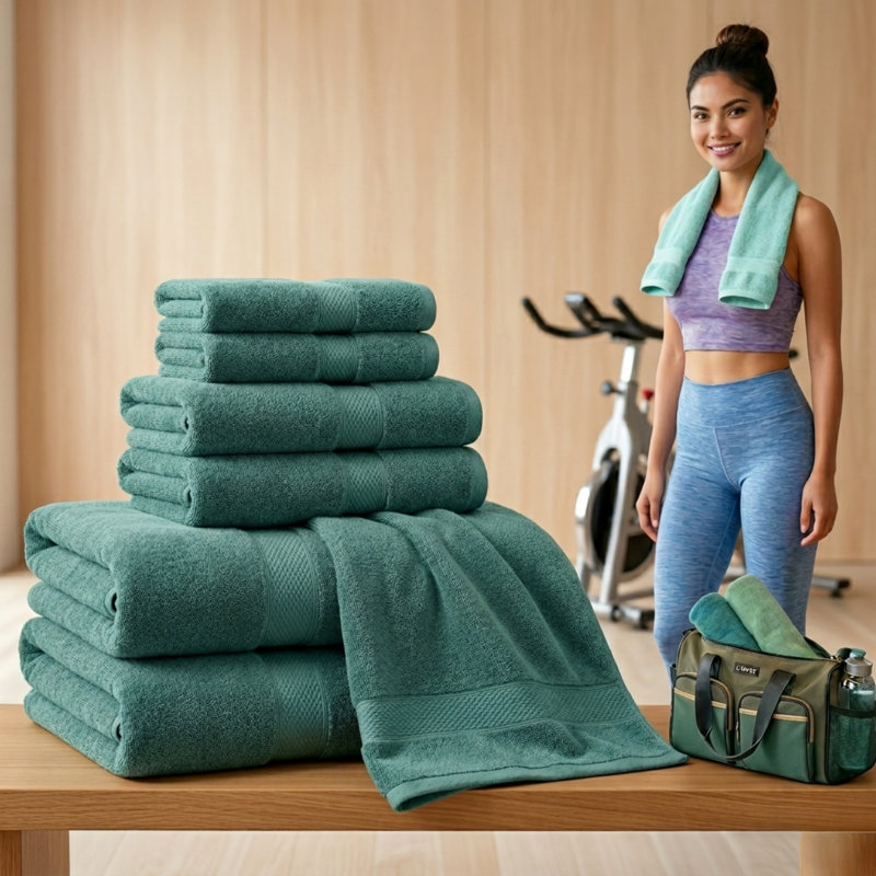Egyptian Cotton 500GSM Absorbent 6-Piece Towel Bale Set, Muted Lilac