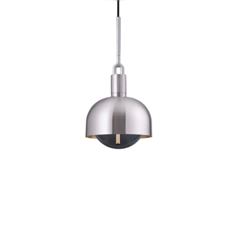 1 - Light Pendant, Smoked/Steel