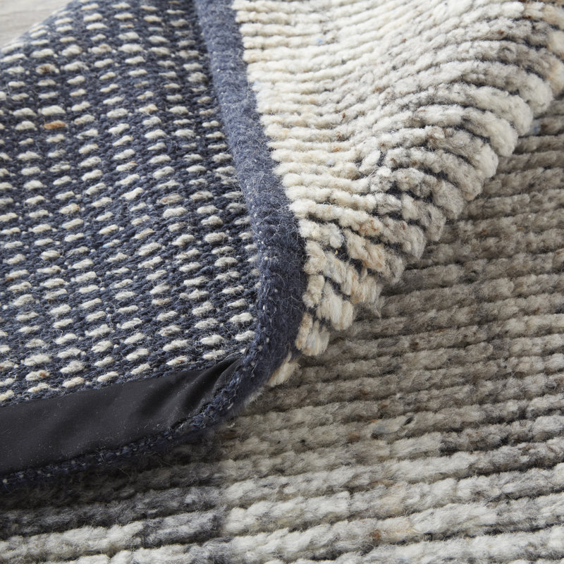Alford Wool Abstract Area Rug in Gray, Rectangle 8'6" x 11'6"