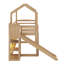 Lit mezzanine simple en bois avec tablettes et lumière-1039606264