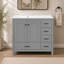 Meuble-lavabo gris avec lavabo en céramique, armoire autoportante de 92 cm (36,18 pouces) avec portes et tiroirs à fermeture amortie