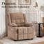 Fauteuil inclinable électrique avec deux porte-gobelets, poche de rangement latérale, revêtement en chenille douce, fauteuil de cinéma électrique réglable pour salon et chambre, brun-1991234206