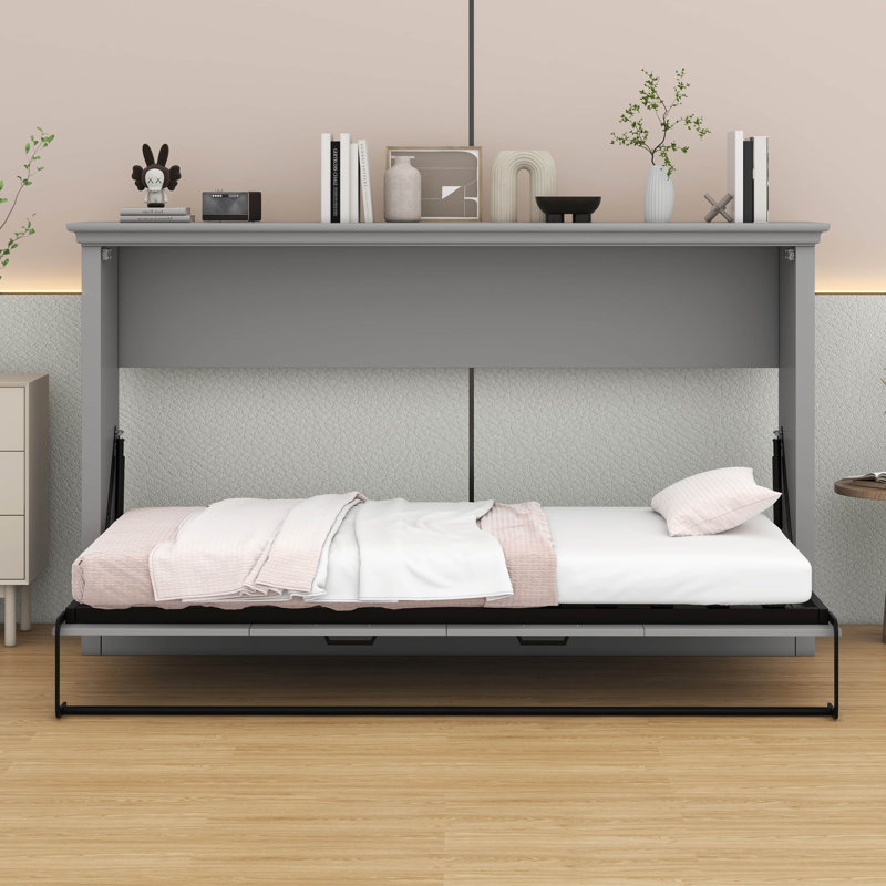 Lit escamotable simple, se pliant dans une armoire, cadre de lit peu encombrant