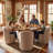 Upholstered Swivel Dining Chair, Boucle Fabric Barrel Kitchen Chair, Wingback Side Chair, Vanity Chair-513384089