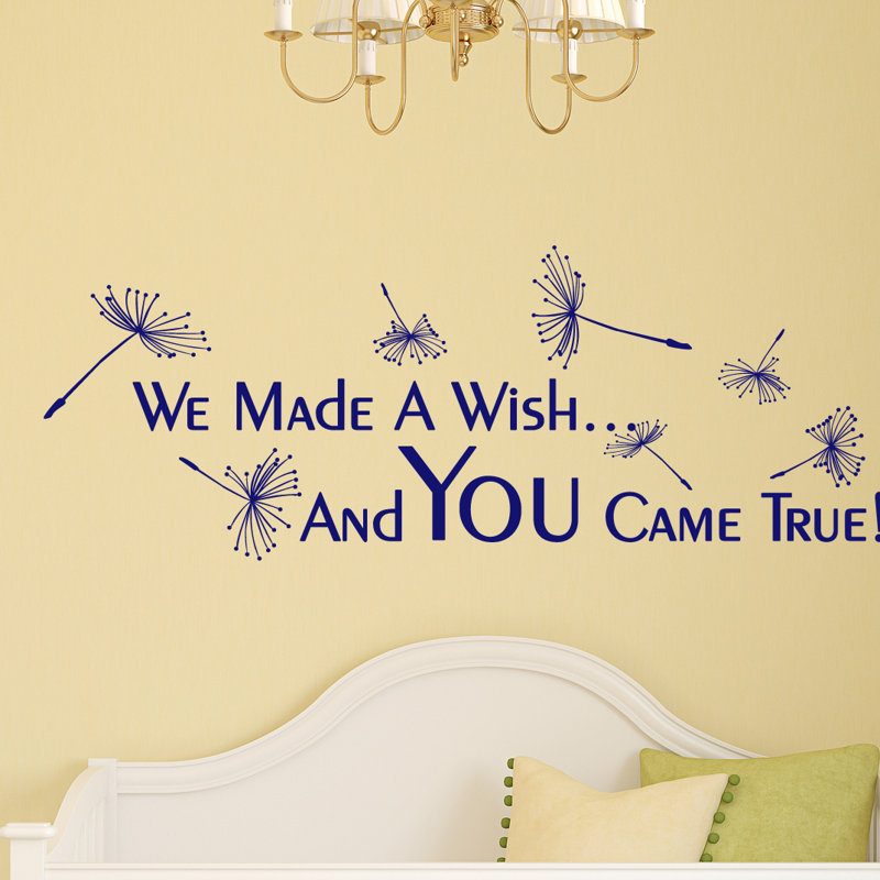 Text & Numbers Non-Wall Damaging Wall Decal, Navy Blue