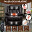 Fauteuils inclinables, fauteuil relevable électrique en similicuir brun moyen avec moteur double, massage en 8 points et amp; Chauffage lombaire | Capacité de 350 lb