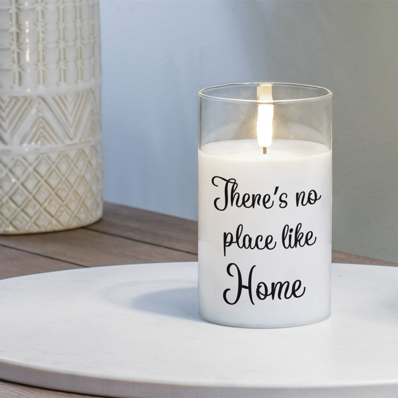 Flameless Jar Candle with Glass Holder