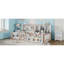 Structure de lit plateforme en bois avec barrière de sécurité, tablettes de rangement latérales et étagère à livres, lit de plancher peu encombrant-2006896266-2006896264
