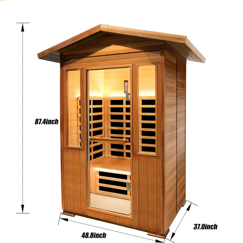 Sauna d'extérieur double en cèdre rouge à infrarouge lointain